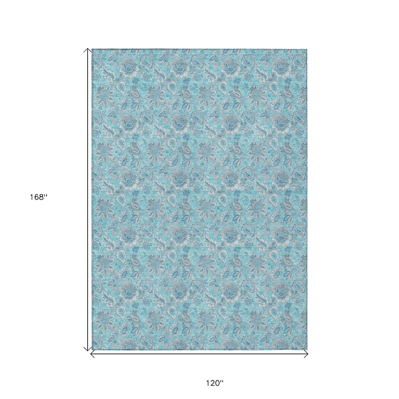 HomeRoots Floral Transitional Rectangle Outdoor Rug