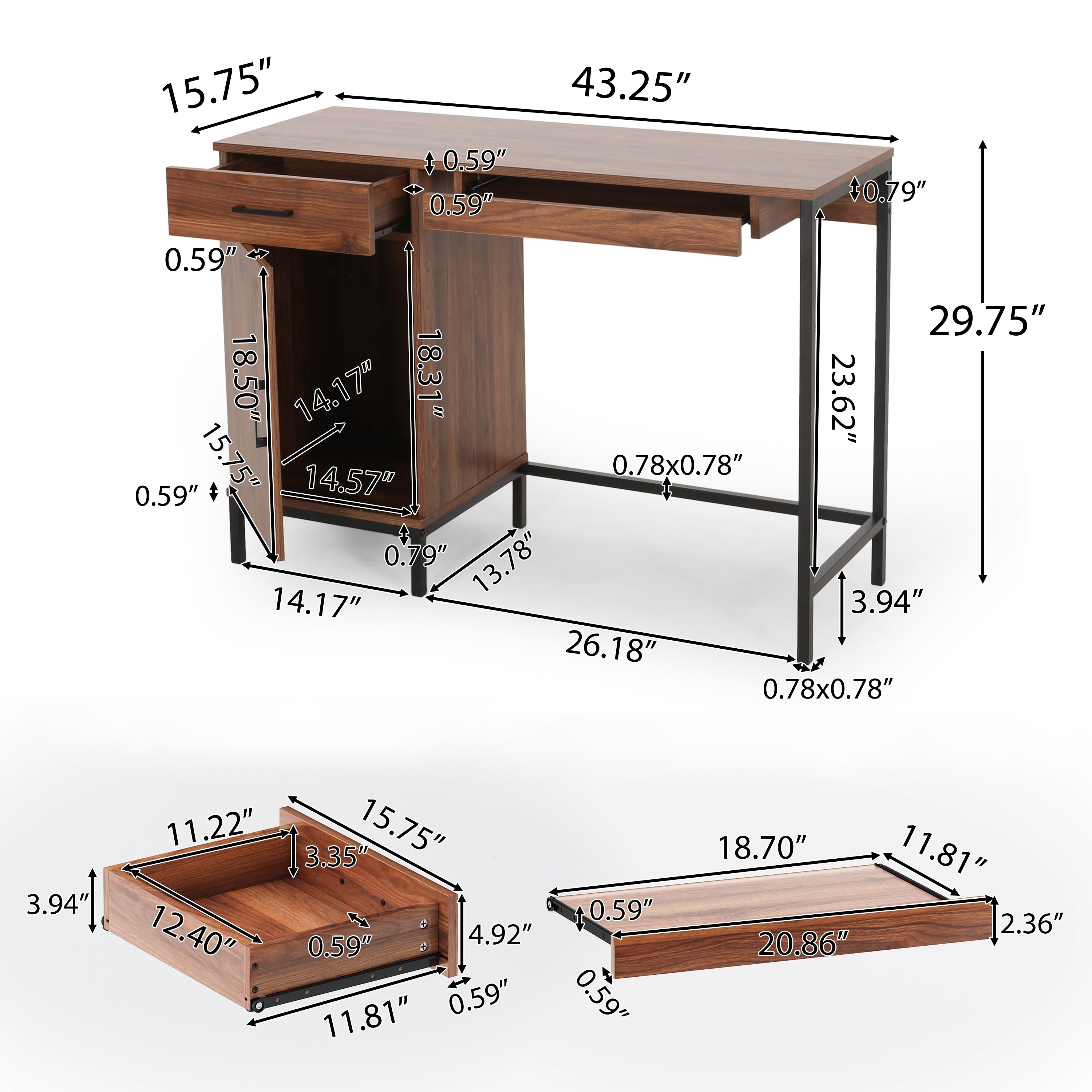 Gallaudet contemporary computer desk sale