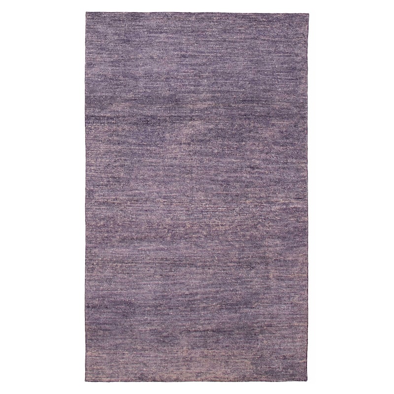 ECARPETGALLERY Hand-knotted Loreto Purple Silk Rug - 6'0 x 8'11 - Purple - 6'0 x 8'11