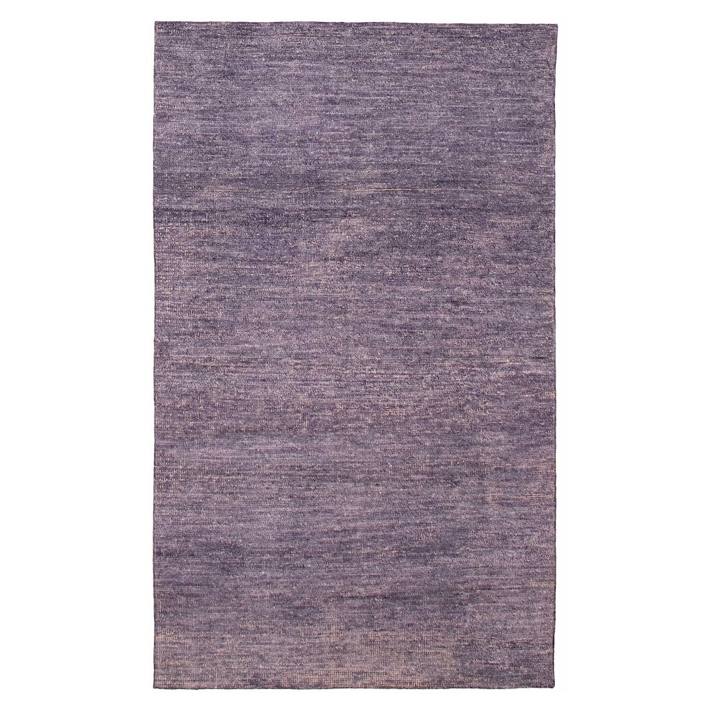 ECARPETGALLERY Hand-knotted Loreto Purple Silk Rug - 6'0 x 8'11