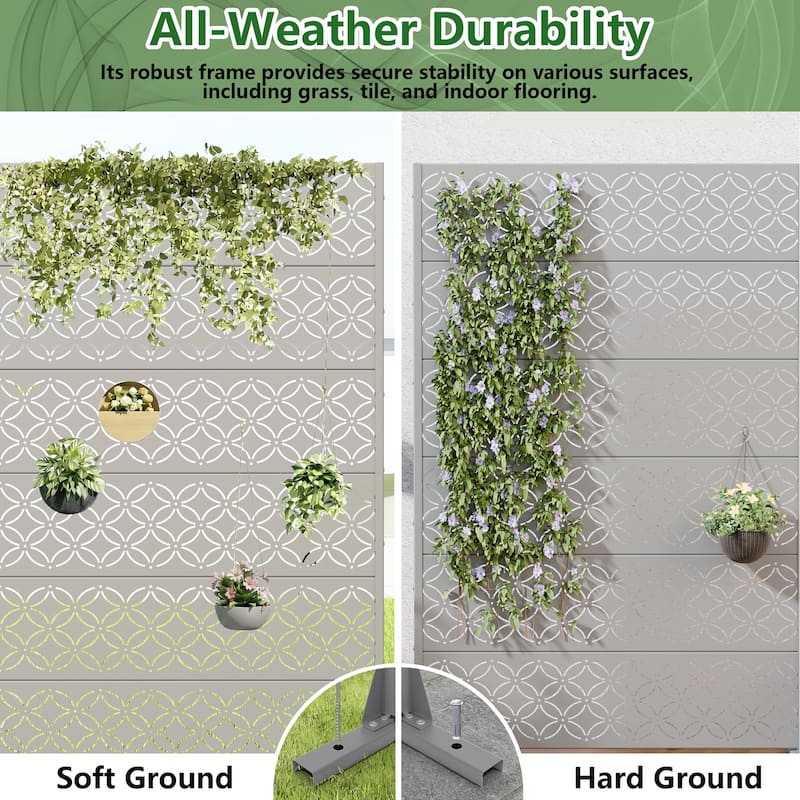 Palace Metal Privacy Screen Panel Free Standing