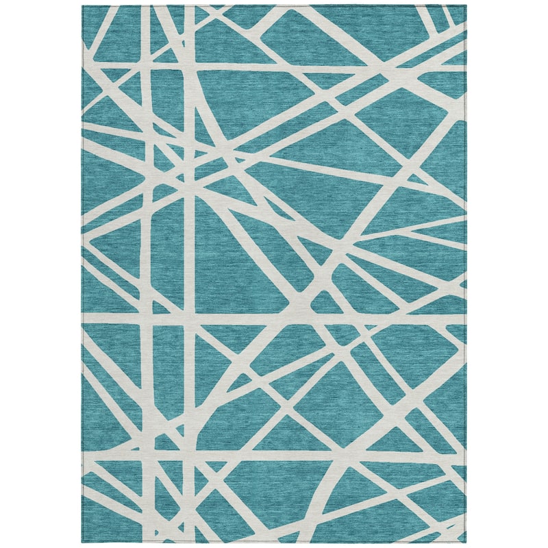 HomeRoots Geometric Transitional Rectangle Outdoor Rug