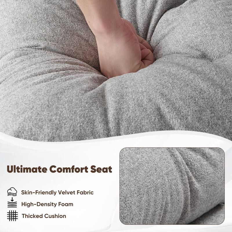 Pocassy 85" Velvet Sofa Bed with Chaise Pull Out Couch for Apartment Living Room