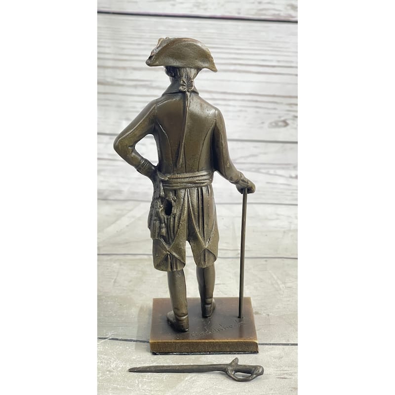 Frederick The Great Of Prussia Bronze Sculpture Statue Figure On Marble Base