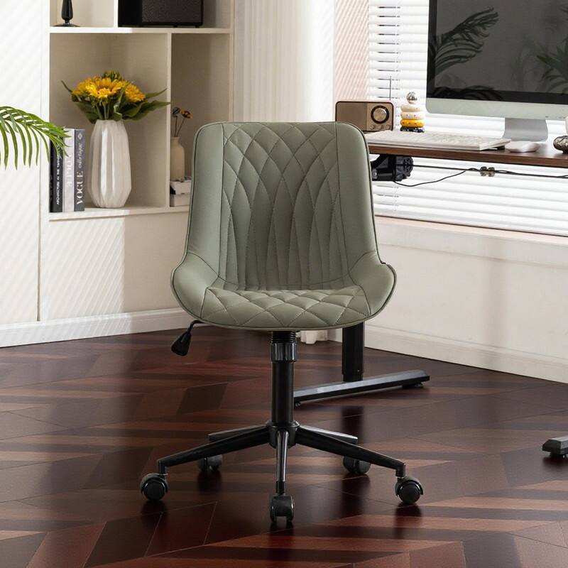 Modern Office Chair, Leather Swivel Office Chair for Home Office