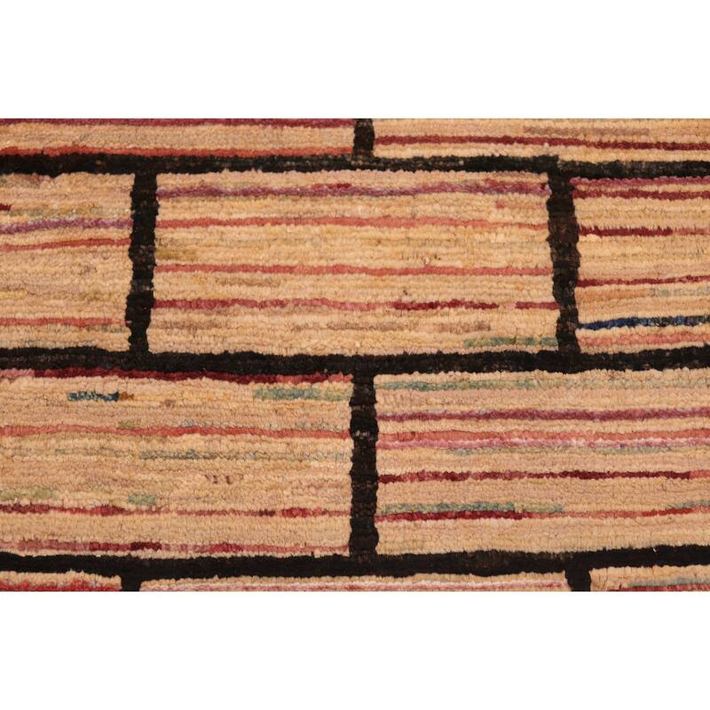 Chromatic Mosaic Gabbeh Hand Knotted Wool Rug
