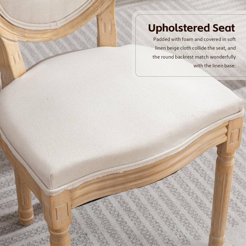 Upholstered French Style Nailhead Dining Chairs(Set of 4)
