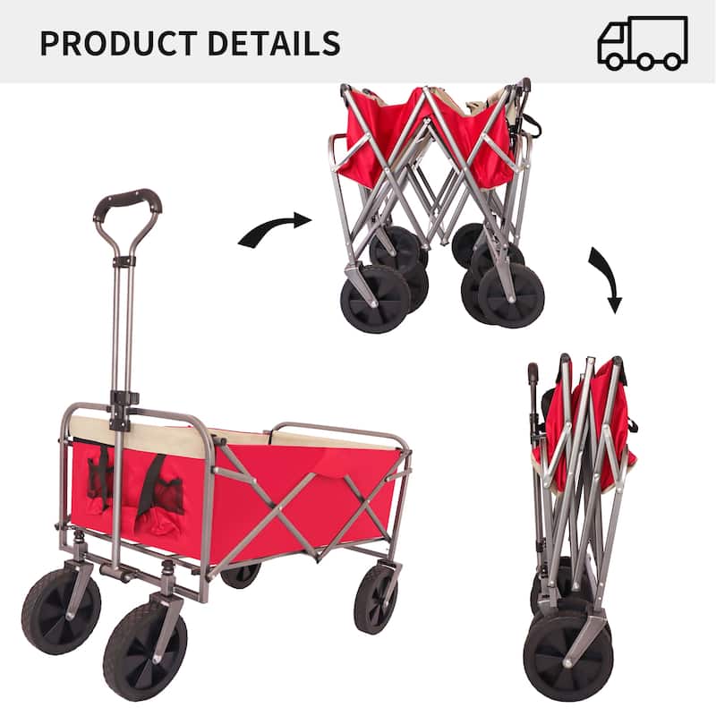Collapsible Beach Trolley Cart Camping Folding Wagon