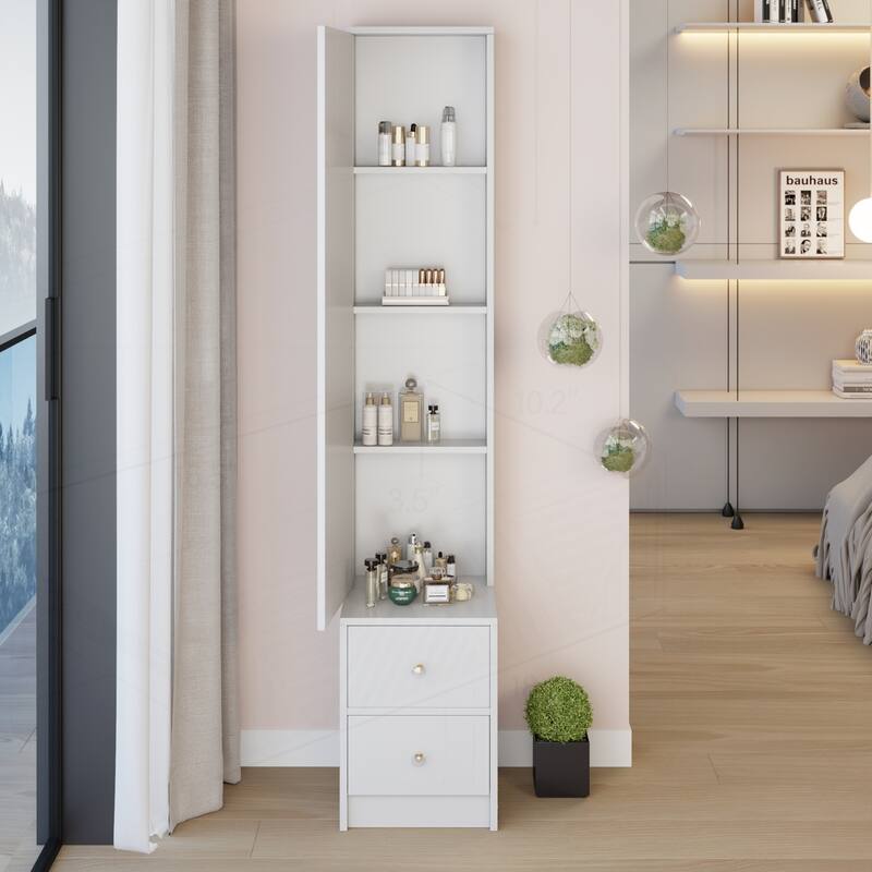 Stylish and Practical Multi-Layered Full Body Mirror Cabinet for Storage