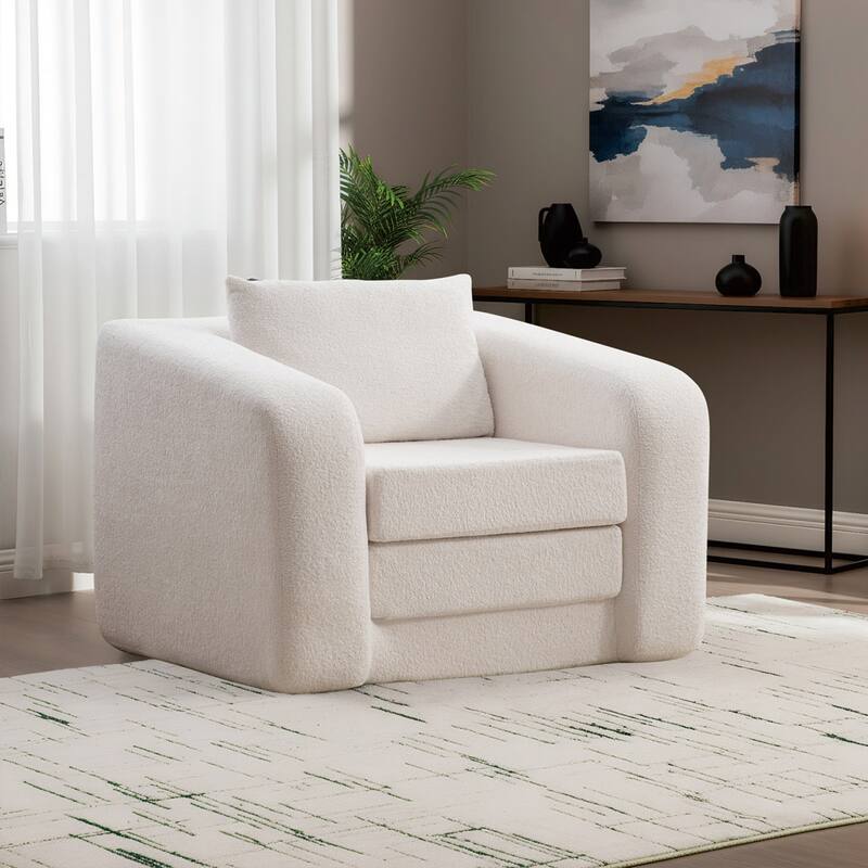 40"W Single Foldable Sofa Bed Equipped with Armrest and Backrest