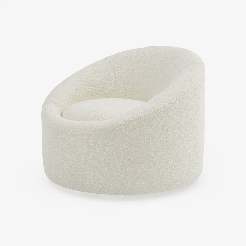 Modrest Frontier Glam White Fabric Accent Chair - White