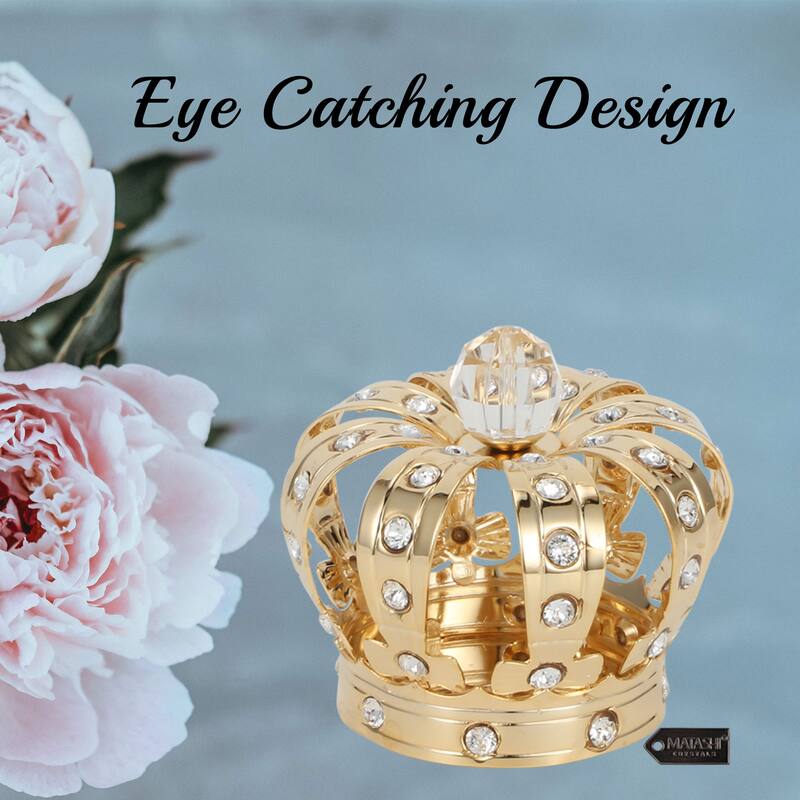 Matashi 24K Gold Plated Crown Ornament with Genuine Matashi Crystals