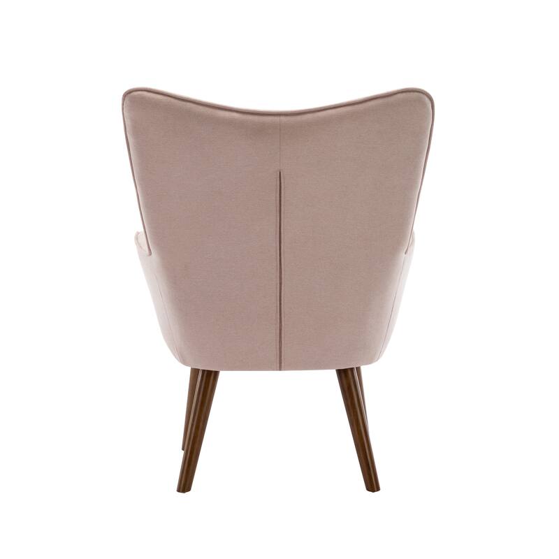Porthos Home Harlem Accent Chair, Polyester Wingback, Wooden Legs