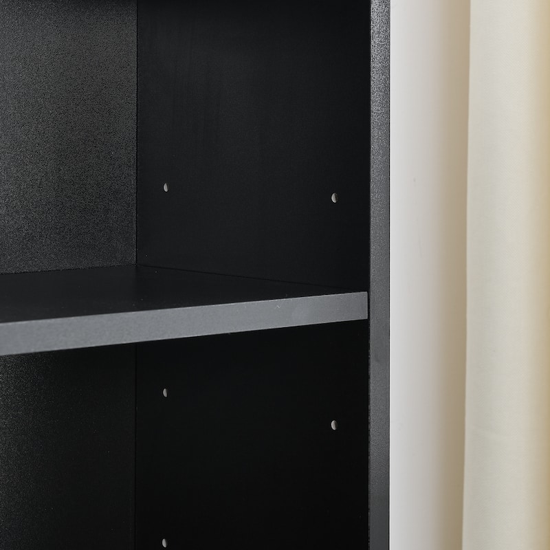 70.90 in. Tall Wood 6-Shelf Standard Bookcase with Interior Shelves