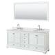 Option White, Chrome Trim, White Carrara Marble Top