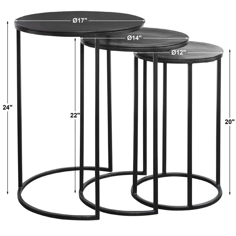 Rich Espresso Iron Nesting Tables