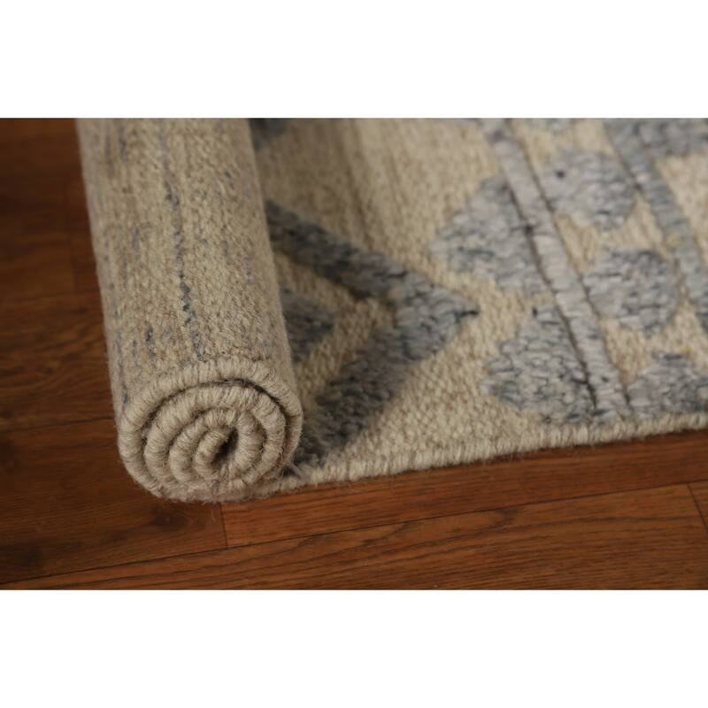 Moroccan Foyer Rug Hand-Knotted Oriental Beige Wool Carpet - 2'0"x 3'0"