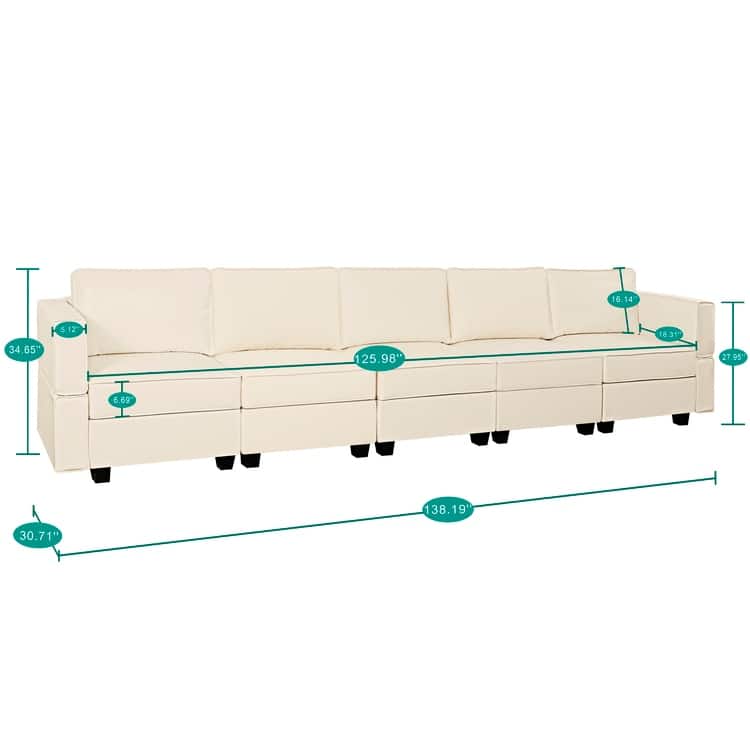 DIY Modular Sleeper Sectional Sofa Collection Convertible Sofa Couches with Storage Seats - Suitable for Living Room
