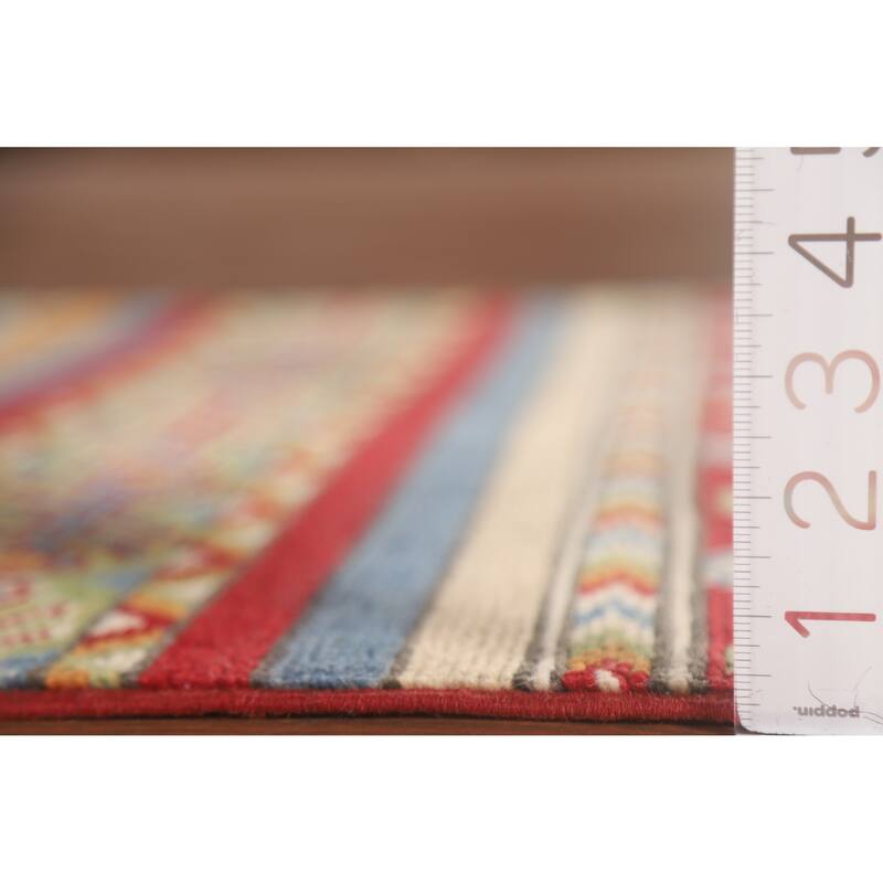 Hand Knotted Oriental 100% Wool Carpet Traditional All-Over Multi-Colored Kazak Runner Rug - 16' 0'' X 2' 7''