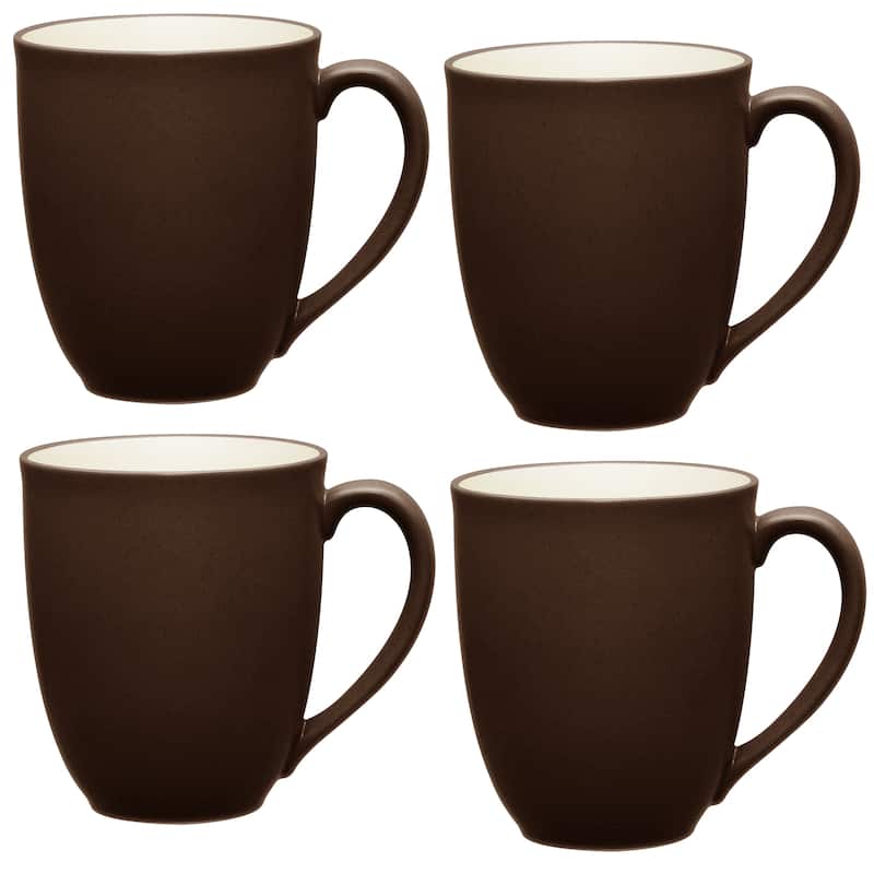 Noritake Colorwave Set Of 4 XL Large Mugs, 18 Oz. - Chocolate