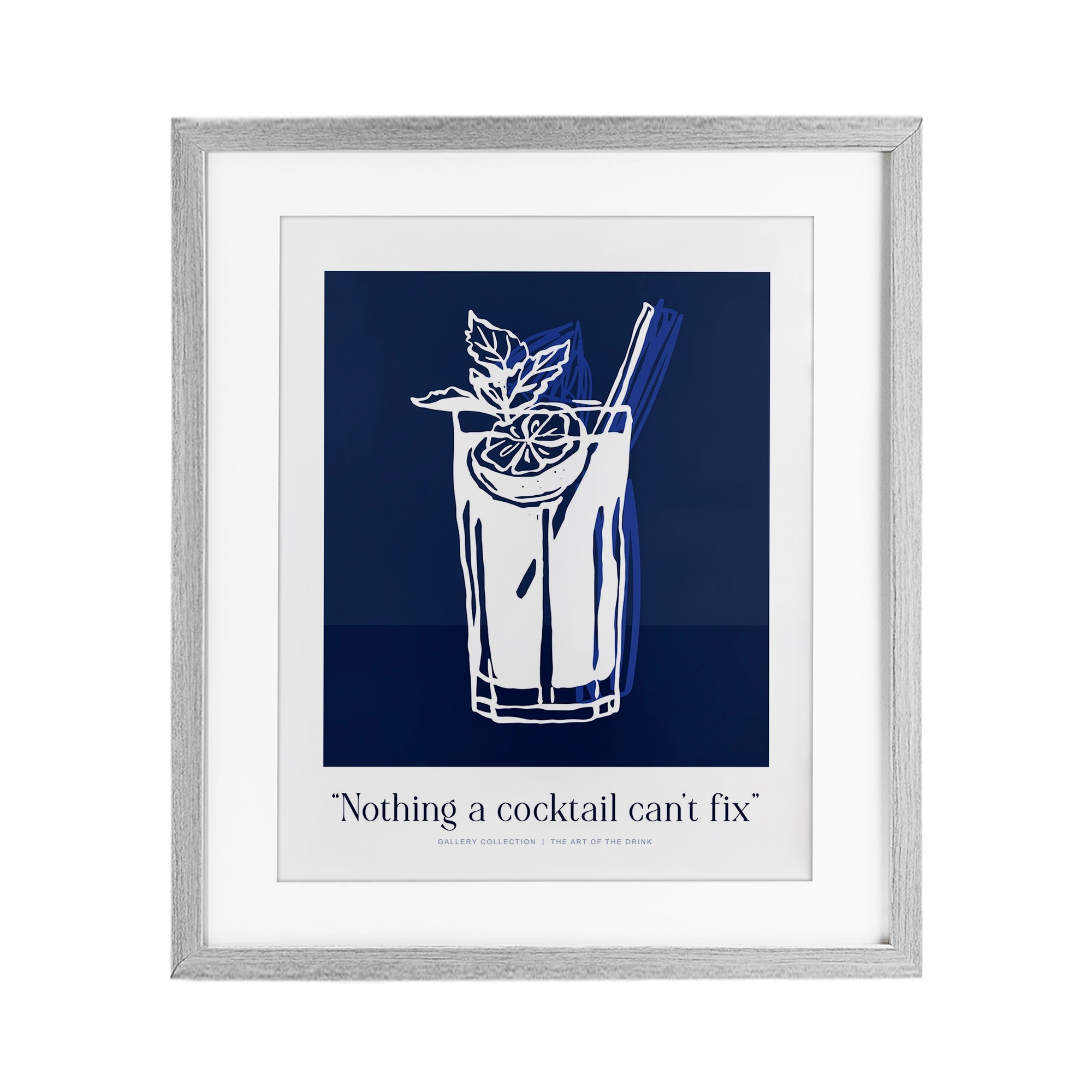Nothing Cocktail Can't Fix Navy Lettered and Lined