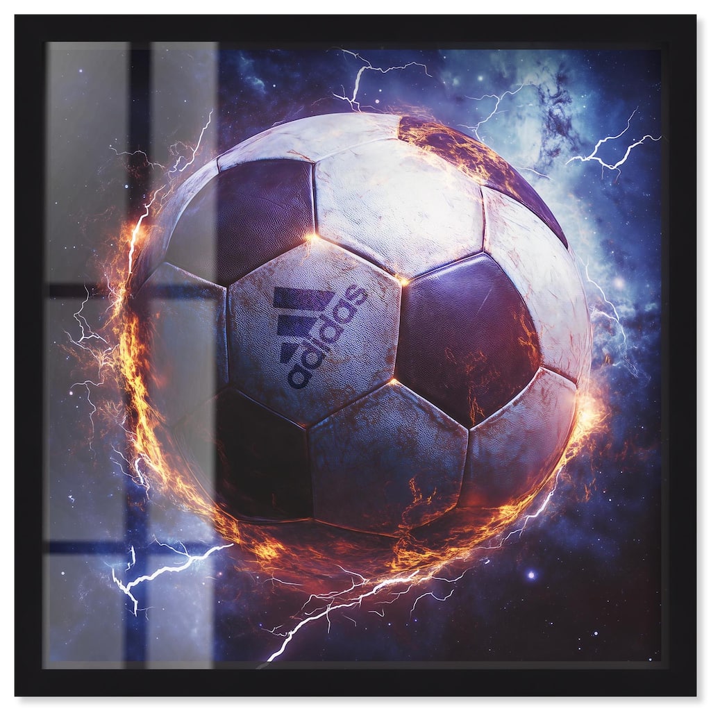 Electrify Soccer Ball Shadowbox by Art Remedy
