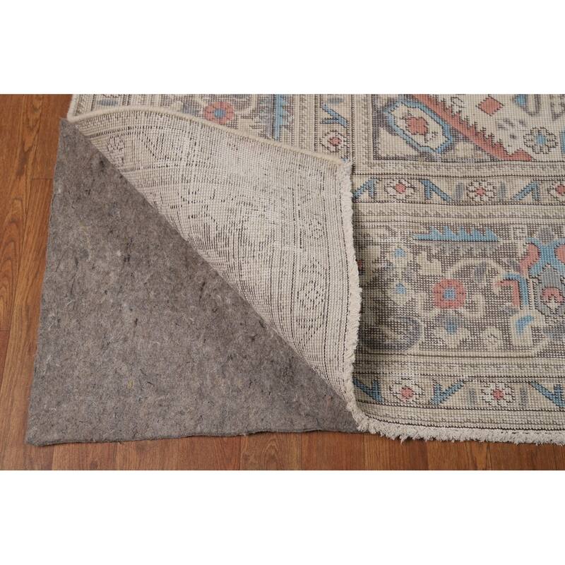 Geometric Tabriz Persian Area Rug Handmade Dining Room Wool Carpet - 9'3"x 12'8"