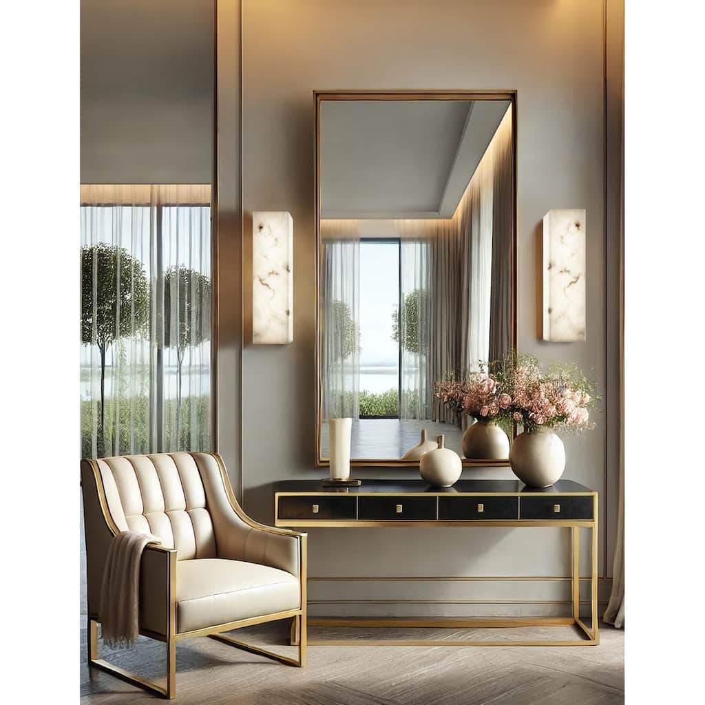 Justice Design LumenAria - Medley 17" LED ADA Wall Sconce - Faux Alabaster Shade