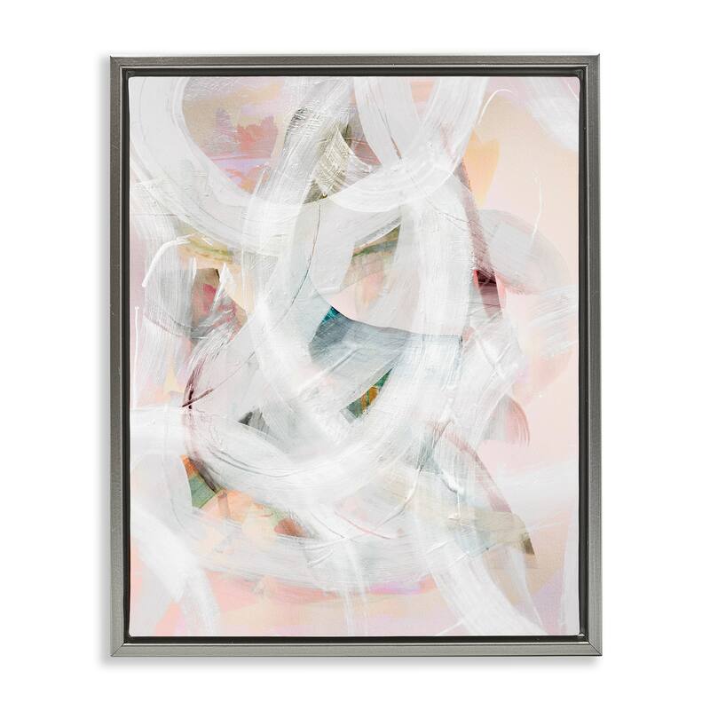 Stupell Tender Moments Abstraction Framed Floater Canvas Wall Art Design By Gemma Bardot - 17 x 21 - Grey