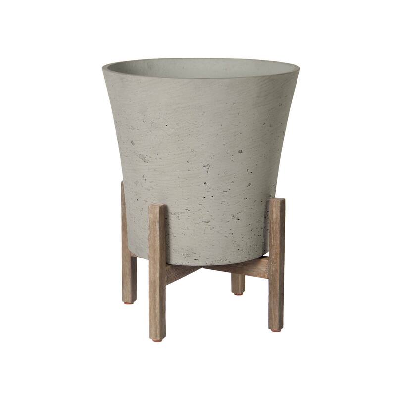 Marqueeta Tapered Large Standing Pot, Cement Grey
