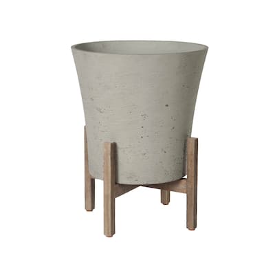 Marqueeta Tapered Large Standing Pot, Cement Grey