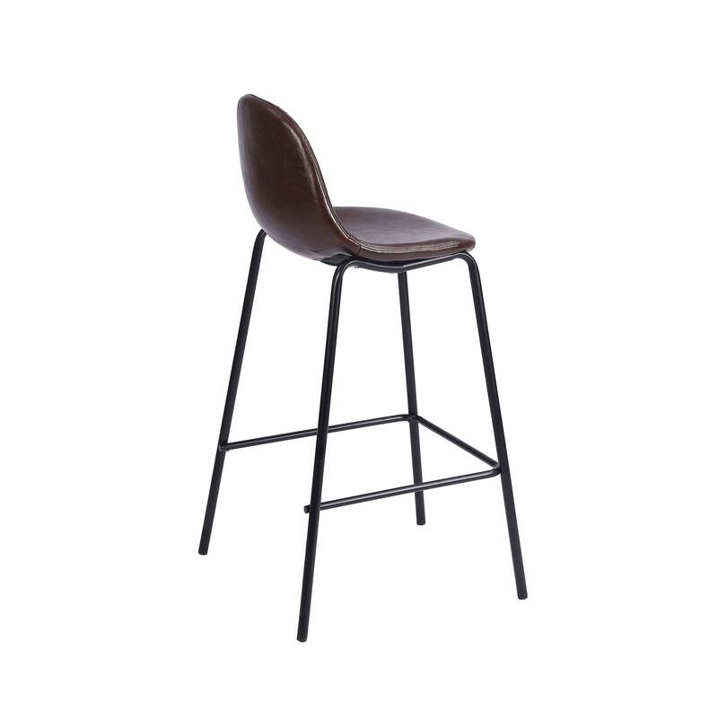 Porthos Home Theo Counter Stools Set Of 2, PU Leather Upholstery, Iron Legs