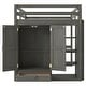 preview thumbnail 21 of 28, Full Size Solid Wood Loft Bed with Built-in Wardrobe, Desk, Storage Shelves and Drawers