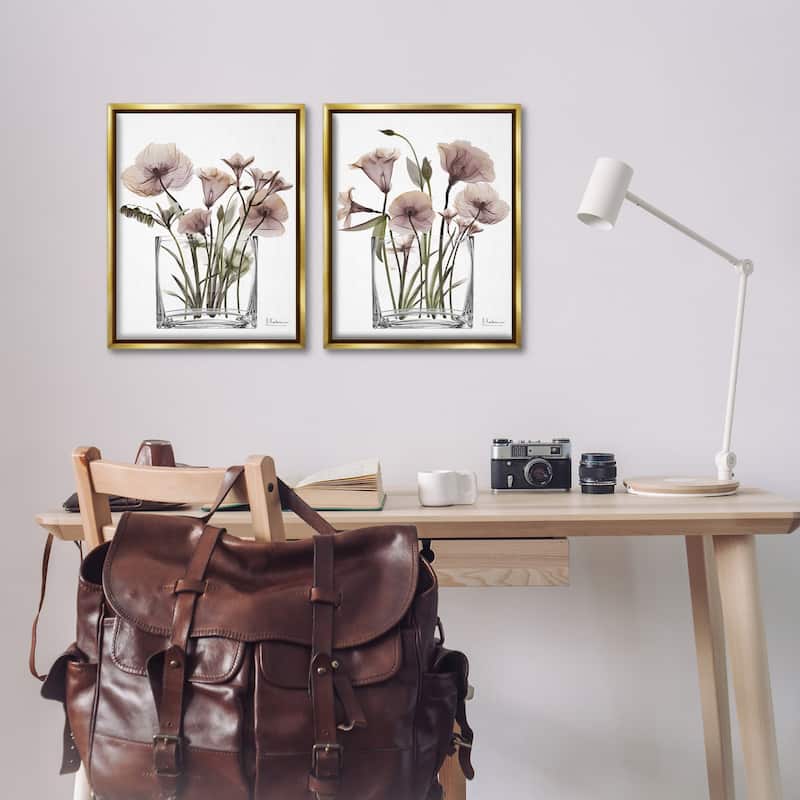 Stupell Earthy Infatuation Bouquet Framed Floater Canvas Wall Art Design By Albert Koetsier (Set of 2)