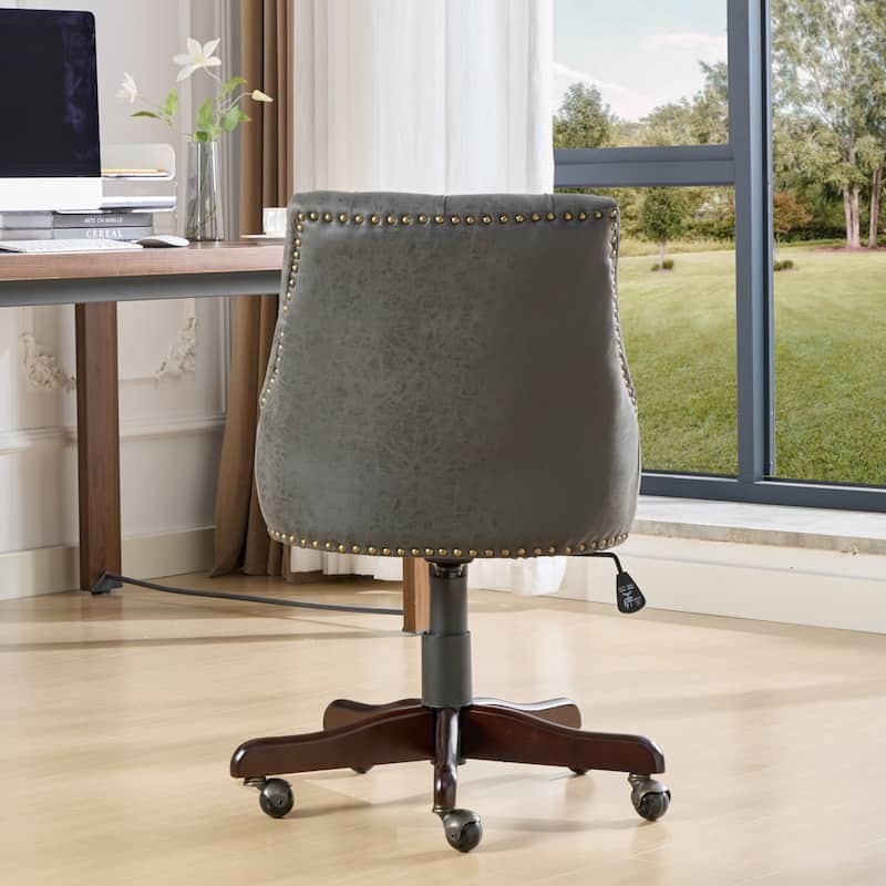 Sheepskin Home Office Chair with Lift, Swivel and Recline Functions