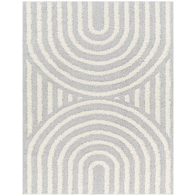 Livabliss Rodos Mod Neutral Rainbow Plush Area Rug