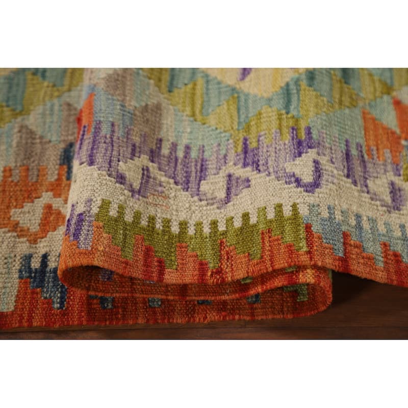 Southwestern Kilim Rug Flatweave Geometric Wool Carpet - 3'4"x 5'0"