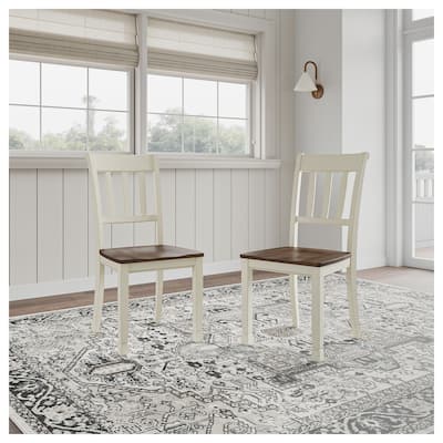 Signature Design by Ashley Whitesburg Brown and White Dining Chairs (Set of 2)