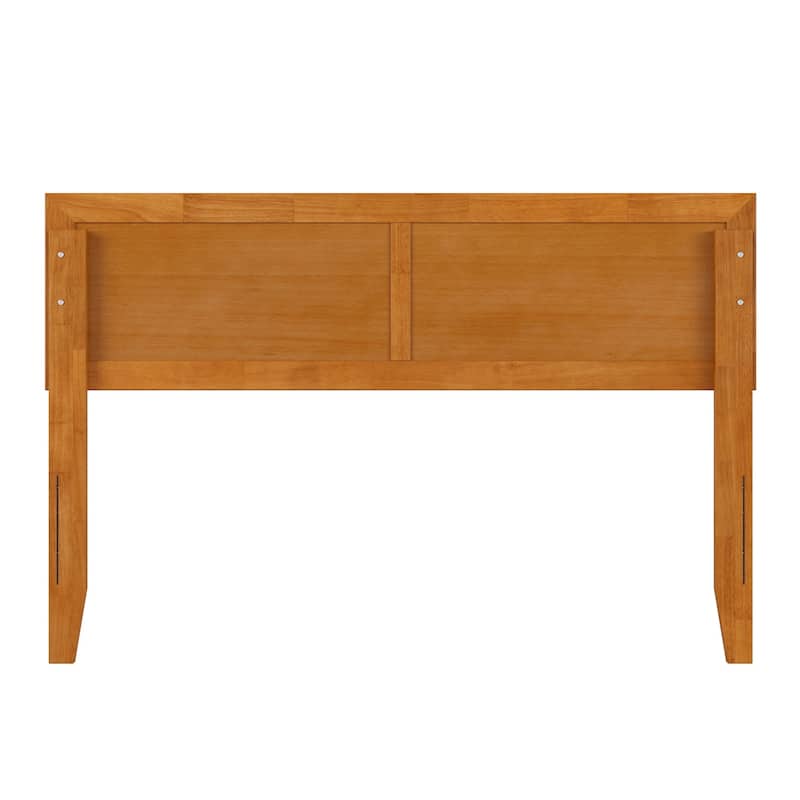 Full Solid Wood Headboard in Light Toffee with Smooth Finish and Classic Panel Design for Bedroom