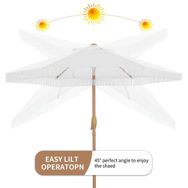 dimension image slide 13 of 17, Autlaycil 7.5FT Patio Umbrella with Tilt and Crank