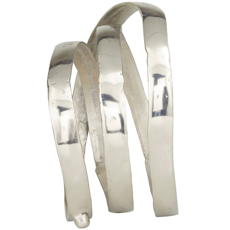 Silver Aluminum Metal Looped Abstract Decorative Sculpture