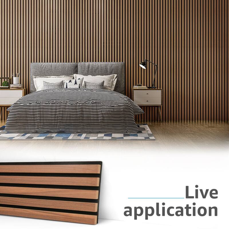 Art3d 7.9 X 107in Slat Acoustic Wall Panels,3D Fluted Sound Absorbing Panel, 4pcs - N/A