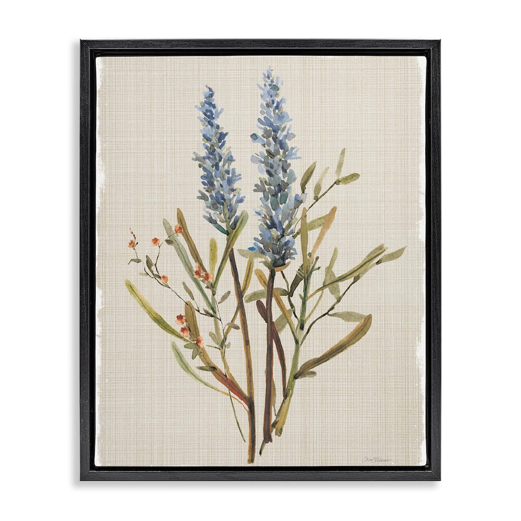 Stupell Natural Lavender Sprigs Framed Floater Canvas Wall Art Design By Carol Robinson
