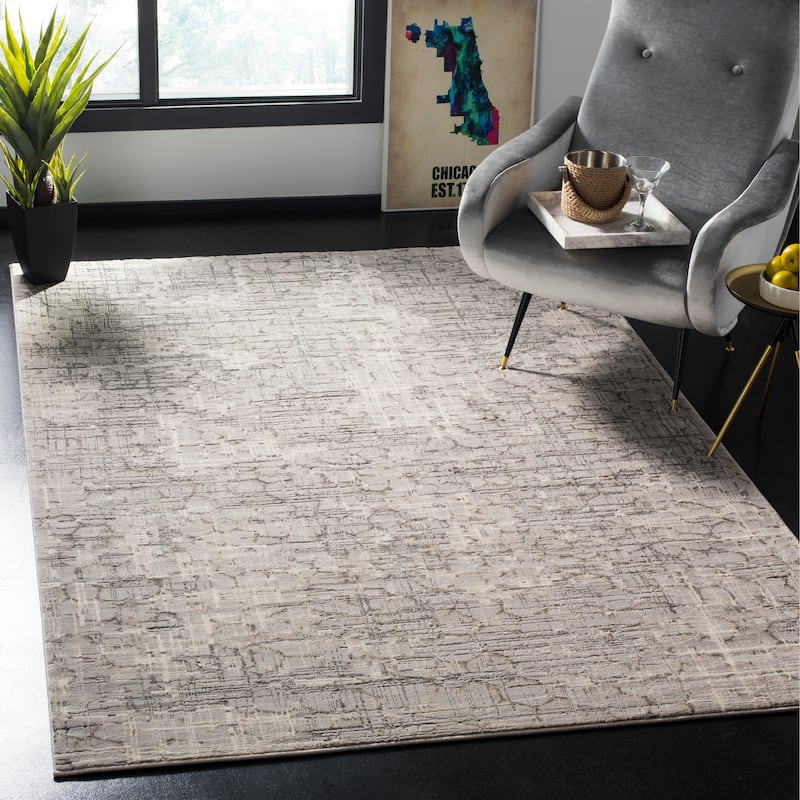 SAFAVIEH Meadow Stan Modern Abstract Grey Area Rug