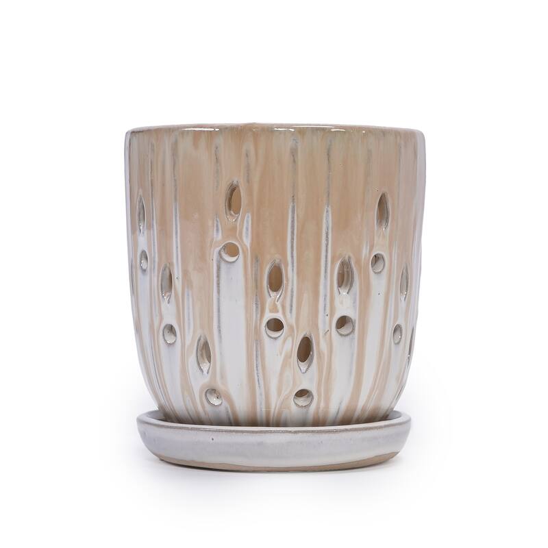 Handmade Planter, Ventilated Design, Saucers for Succulents and Herbs