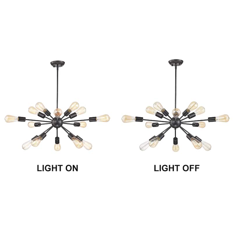 Lorena Sputnik Antique Black 15-Light Industrial Pendant Chandelier