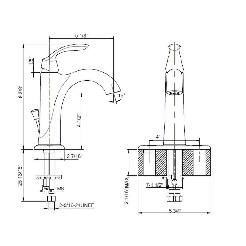 UltraFaucets Stilleto Collection Single-Handle Lavatory Faucet