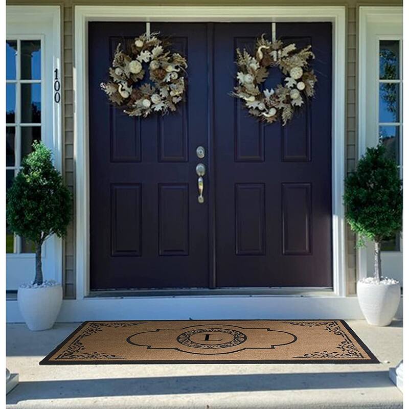 A1HC Abrilina Hand Crafted Heavy Duty Outdoor Monogram Doormat 36"X72"