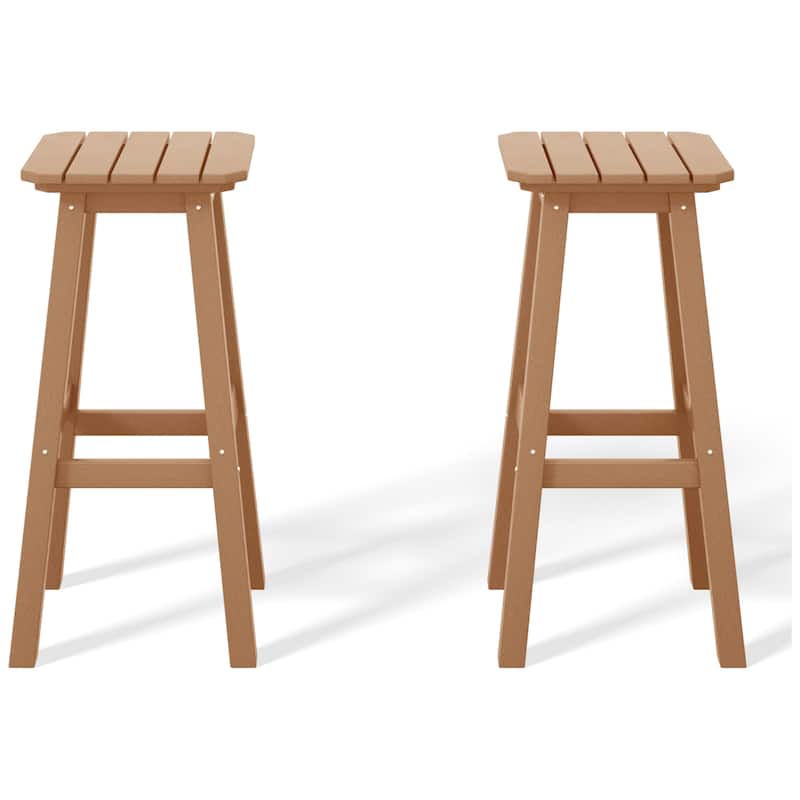 Polytrends Laguna Hdpe All Weather Outdoor Patio 29" Square Bar Stool (Set Of 2)