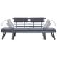 preview thumbnail 4 of 6, vidaXL Patio Bench with Cushions 2-in-1 74.8" Gray Solid Acacia Wood